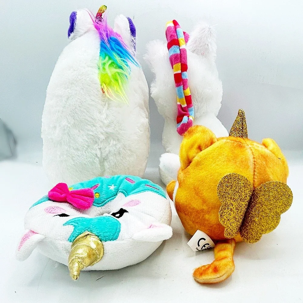 Lot of 4 Unicorn Stuffed Animals‎ Cat Donut